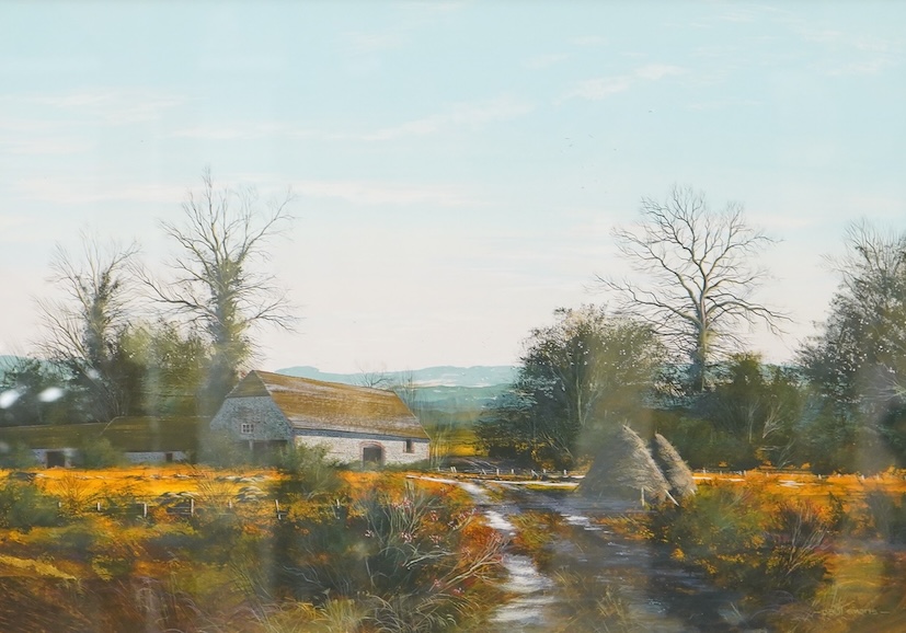 Paul Evans (b.1950), ‘Evening Magic’, signed, Chichester House Gallery inscribed label verso, gouache, 32 x 46cm